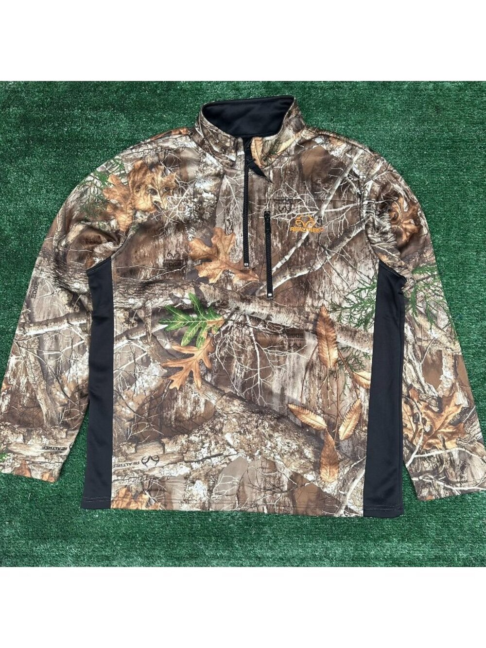 Vintage Y2K Realtree Camo Hunting Quarter Zip Pullover Brown M Outdoor Gorpcore